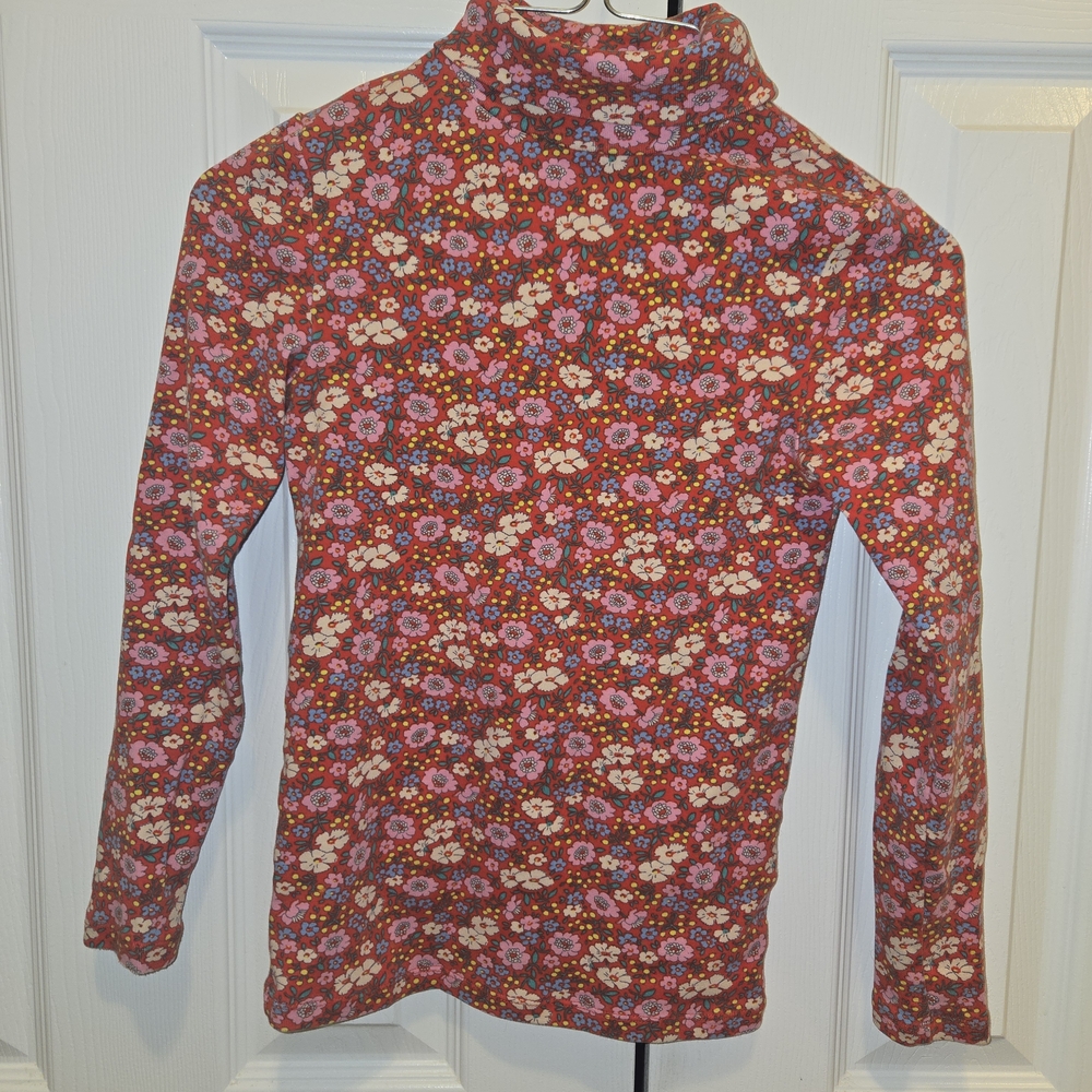 Mini Boden Red Floral Dress with Pink and Green Accents